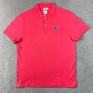 Lacoste Live Polo Shirt Men's US XXL Pink Ultra Slim Fit Cotton Stretch VTG NWT